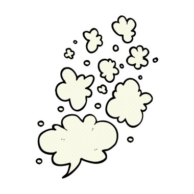 Dekoratif duman puff öğeleri çizgi film