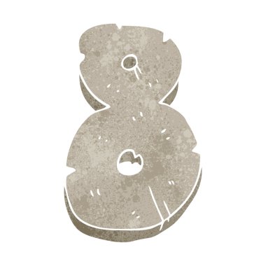 Retro karikatür taş sekiz numara