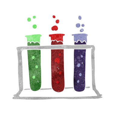 test tüpleri Retro karikatür raf