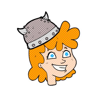 kadın viking yüzü çizgi film