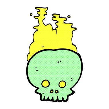 çizgi film dumanı tüten kafatası