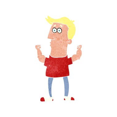 Retro karikatür pazı esneme adam şaşırttı