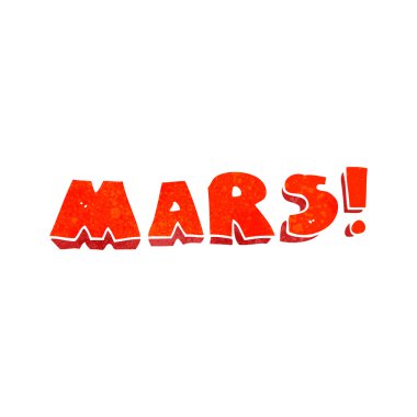 Retro karikatür Mars metin sembol