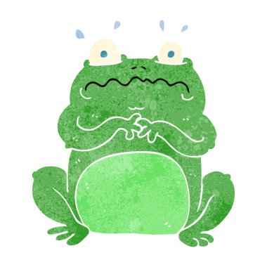 Retro karikatür komik kurbağa