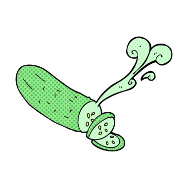 dilimlenmiş salatalık çizgi film