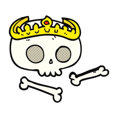 çizgi roman tarzı çizgi film kafatası tacınla