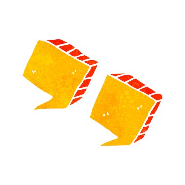 Retro karikatür tırnak işaretleri