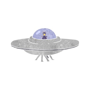 Retro karikatür Ufo