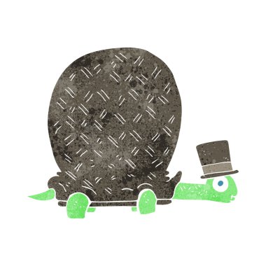 Retro karikatür kaplumbağa