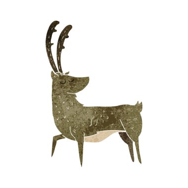 Retro karikatür erkekçe geyik