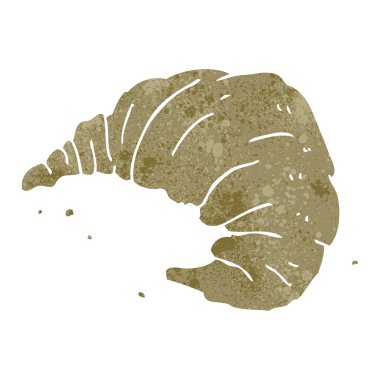 Retro karikatür kruvasan