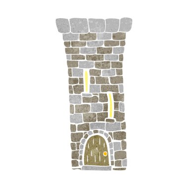 Retro karikatür eski kale kule