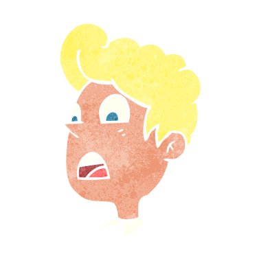 Retro karikatür adamı şok etti