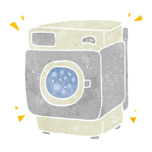 Retro cartoon rumbling washing machine — Stock Vector