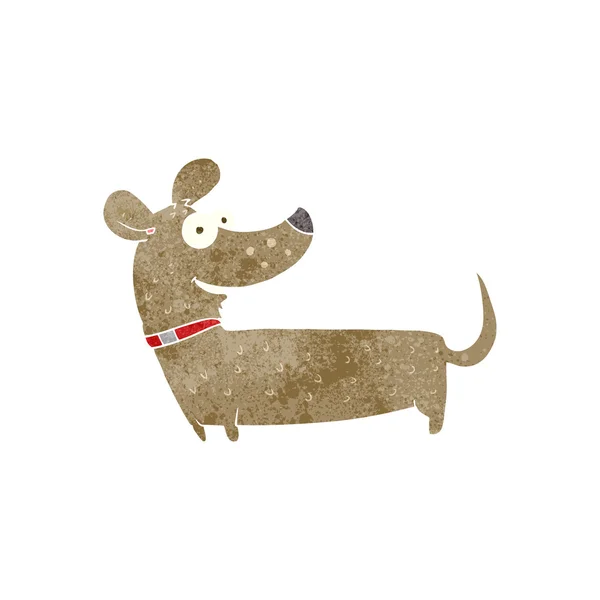Retro kreslený šťastný pes — Stockový vektor