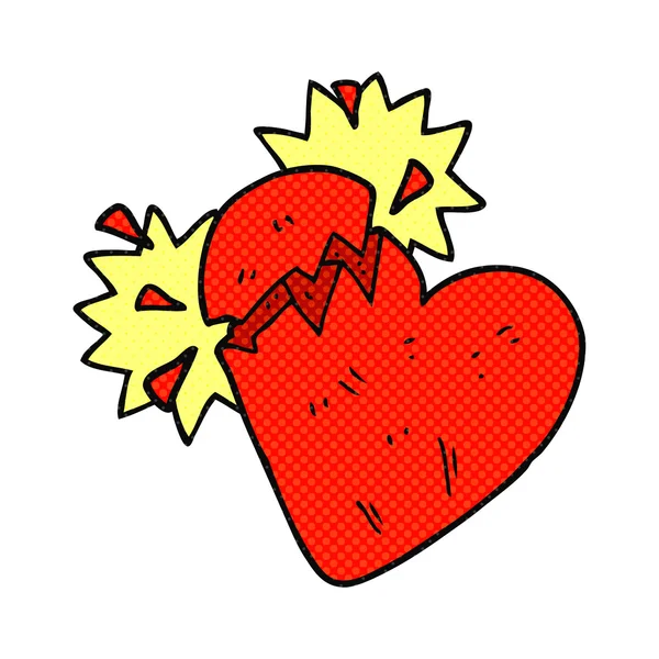 Cartoon broken heart — Stock Vector