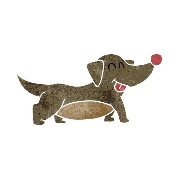 Retro-Cartoon glücklicher kleiner Hund — Stockvektor