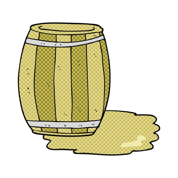 Barril de desenho animado de cerveja — Vetor de Stock