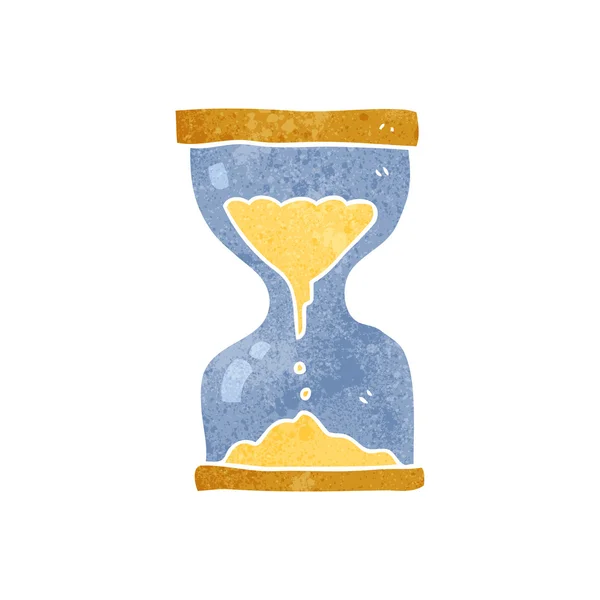 Retro dibujos animados arena temporizador reloj de arena — Vector de stock
