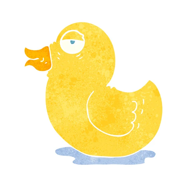 Retro cartoon rubber duck — Stockvector