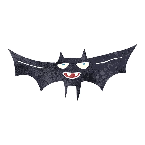 Murciélago de Halloween de dibujos animados retro — Vector de stock