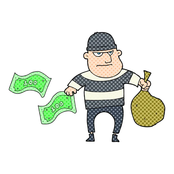 Cartoon bank robber — Stock Vector