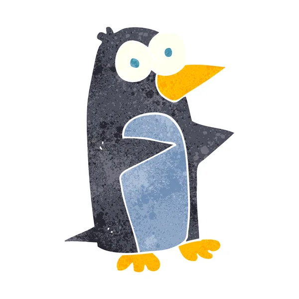 Pingüino de dibujos animados retro — Archivo Imágenes Vectoriales