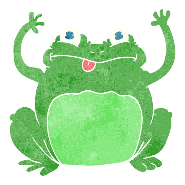 Retro cartoon funny frog — Stock Vector