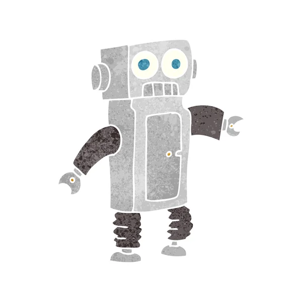 Retro Cartoon Robot — Stok Vektör