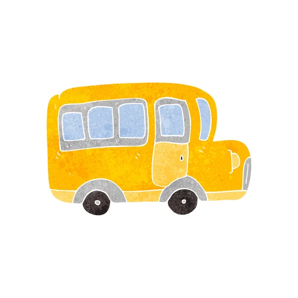 Retro kreslený žlutý školní autobus — Stockový vektor