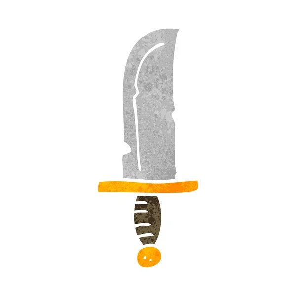 Cuchillo de dibujos animados retro — Vector de stock