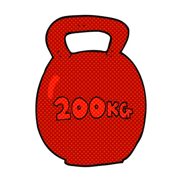 Desenho animado 200kg chaleira sino —  Vetores de Stock