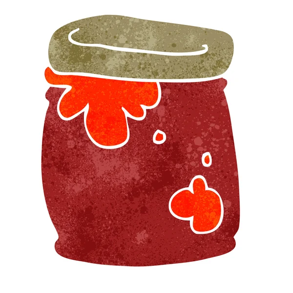 Retro cartoon jar of jam — Stock Vector