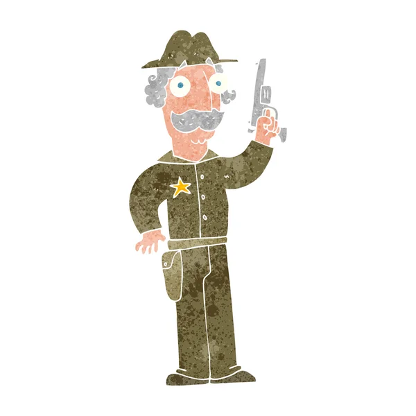 Sheriff de dibujos animados retro — Archivo Imágenes Vectoriales