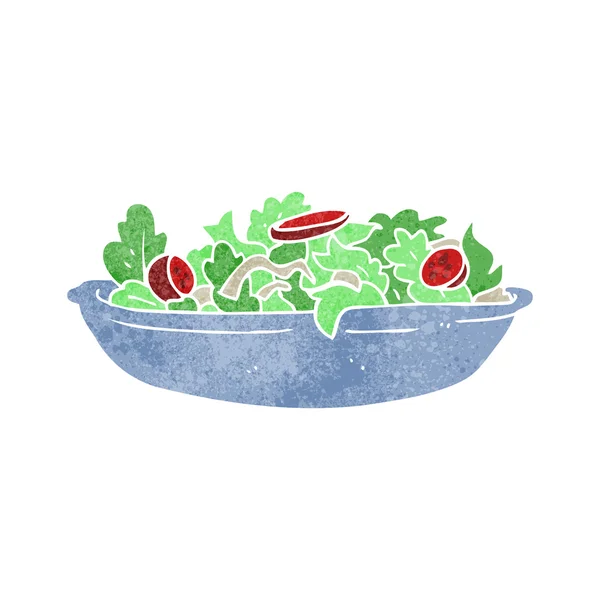 Ensalada de dibujos animados retro — Vector de stock