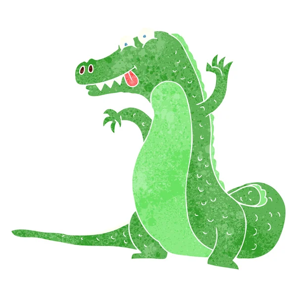 Retro tecknade krokodil — Stock vektor