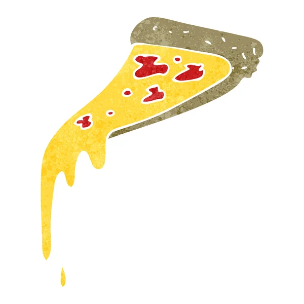 Fatia de pizza retro cartoon — Vetor de Stock