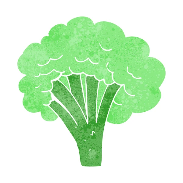 Brocoli dessin animé rétro — Image vectorielle