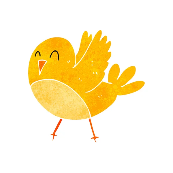Retro tecknade fågeln — Stock vektor