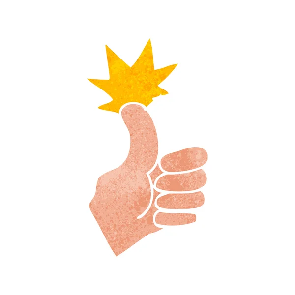 Retro cartoon thumbs up — Stock Vector