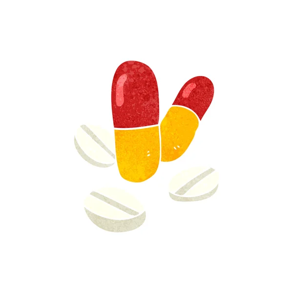 Retro desenhos animados pílulas —  Vetores de Stock