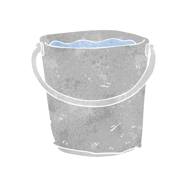 Retro cartoon bucket of water — Stock Vector