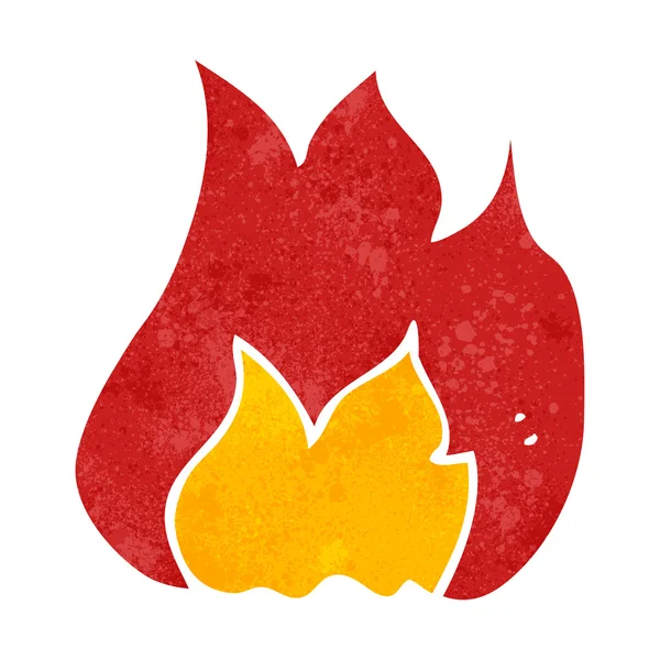 Symbole de feu de dessin animé rétro — Image vectorielle