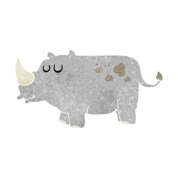 Retro tecknade rhino — Stock vektor