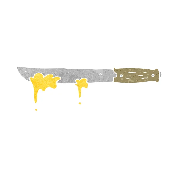 Retro kreslený másla nůž — Stockový vektor