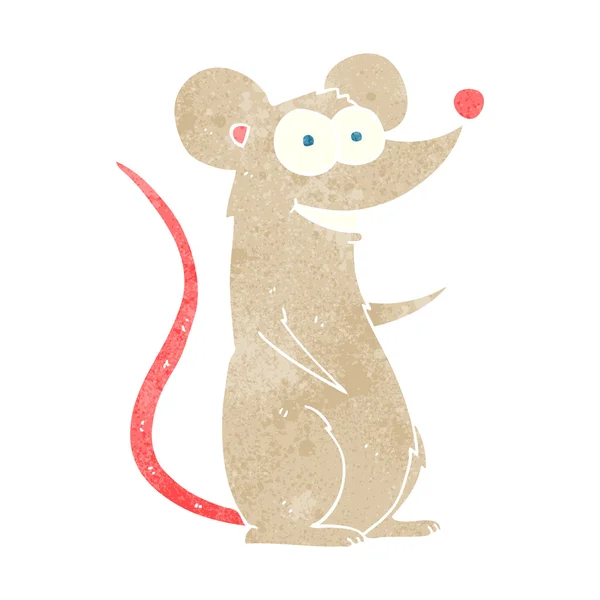 Retro cartoon happy mouse — Stock Vector