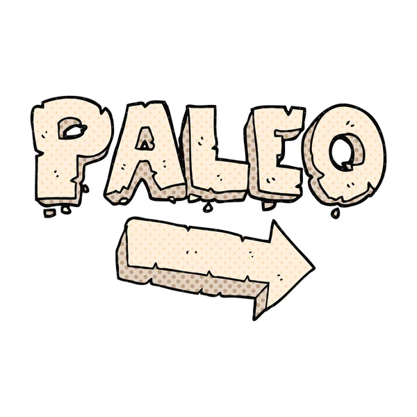 Comic book stijl cartoon paleo dieet pijl — Stockvector