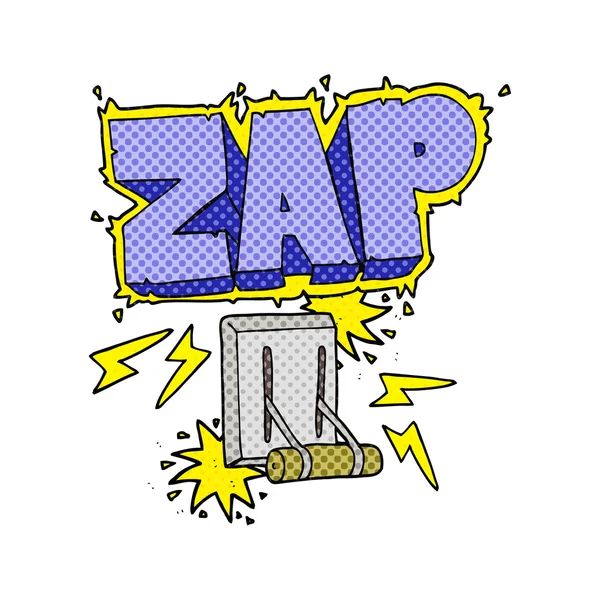Cartoon electrical switch zapping — Stock Vector