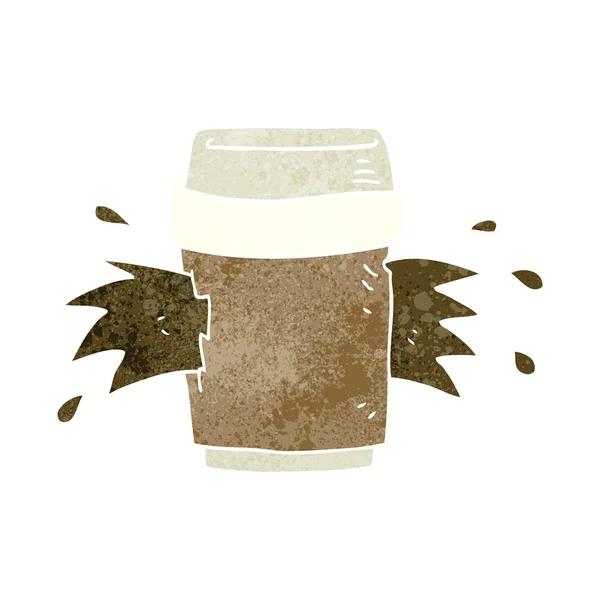 Retro-Cartoon explodierende Kaffeetasse — Stockvektor