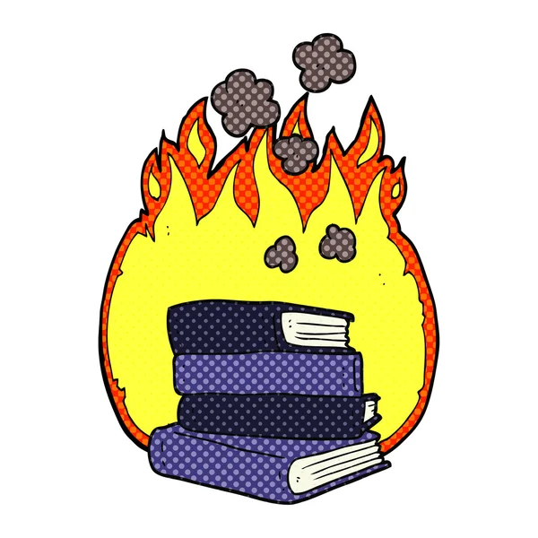 Pile de dessins animés de livres brûlants — Image vectorielle